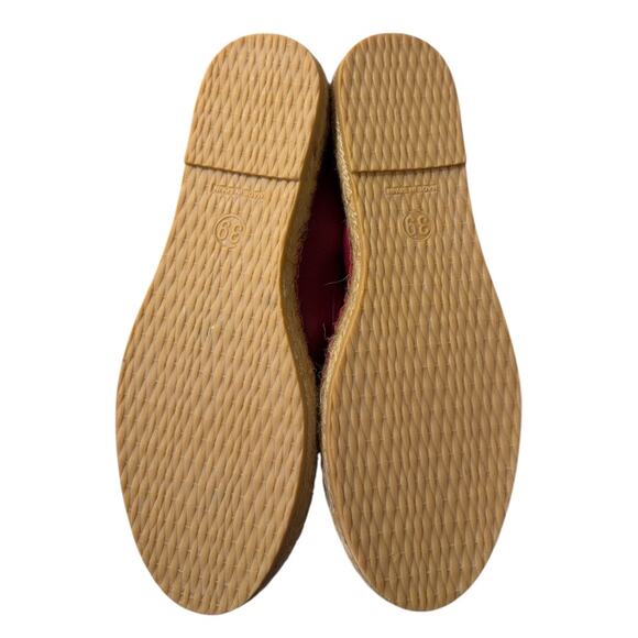 Free People Mason Ballet Espadrille Flat Women’s 9/39 Red Leather Strap NEW - Picture 7 of 7